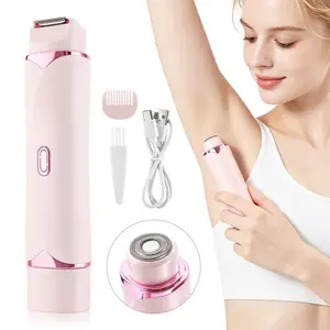 Women's Electric Shaver, Rechargeable Wireless Hair Trimmer, Dual-Head, Dry & Wet Use, Gentle Body Groomer, Full Body, Underarm, Leg, Arm