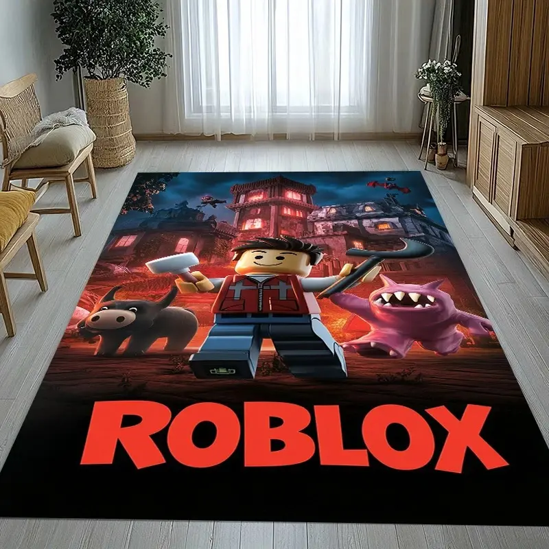 Game R-Robloxs Cartoon Living Room Non-Slip Area Rug Soft Carpet for Bedroom Kids Playroom Sofa,Home Decor Doormat Gift