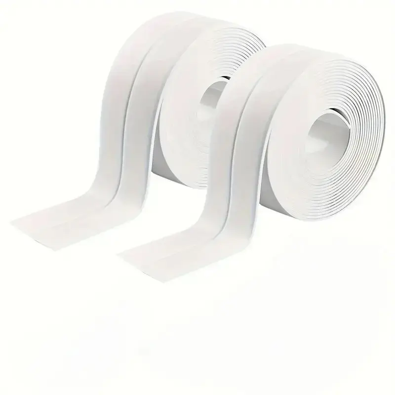 2 Rolls (22 Feet) Self-Adhesive Seal Tape, Three-In-One Adhesive and Sealer, Waterproof, Easy to Use, for Bathroom, Kitchen, Workshop