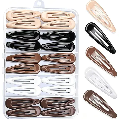 50pcs Snap Hair Clips, 2 Inch Hair Barrettes for Women, Metal Mixed Color, 5 Colors, Stylish Fashion Hair Accessories for Everyday Use, Hair Style Accessory
