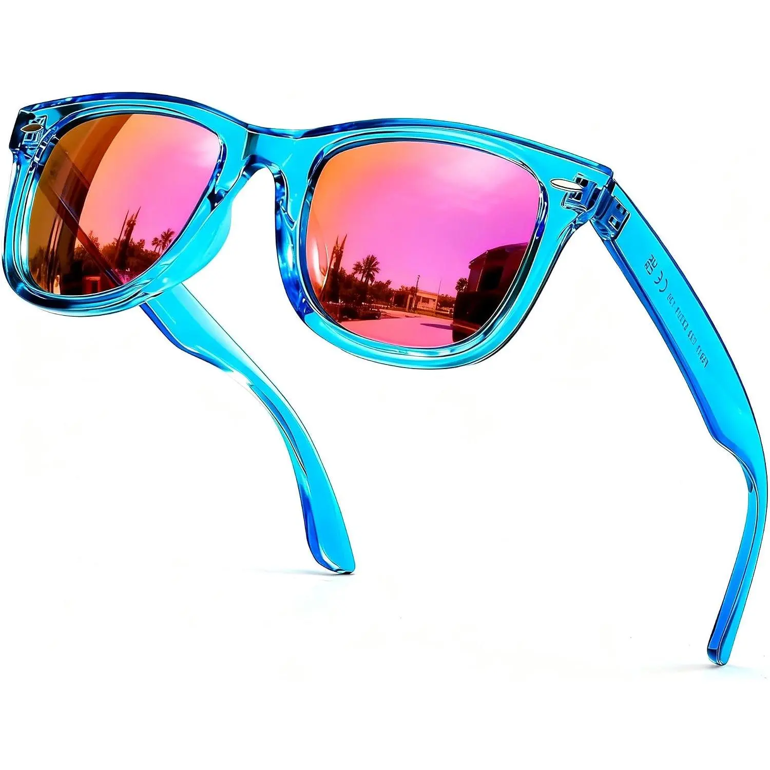 SIPHEW Trendy Polarized Sunglasses for Women & Men, Square Mirrored Shades with UV400 Protection for Driving & Outdoors