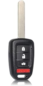 Keyless Remote Car Key Fob Replacement for Honda Accord Acura TL KOBUTAH2T 1998 1999 2000 2001 2002 2003 72147-S0K-A02 72147-S84-A03 4 Button 1 Pack