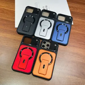 Magnetic Phone Case with Lens Cover & Stand - Durable Protective Wireless Accessory for iPhone 17/16 Pro Max/16/15/14/13 Pro Max, Anti-Drop Protection