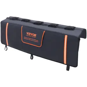 【DealsForYouDays】VEVOR Tailgate Bike Pad, 53" Truck Tailgate Pad Carry 5 Mountain Bikes, Upgraded Grooves Tailgate Protection Pad with Reflective Strips and Tool Pockets, with Camera Opening for Mid-Size Pickup Trucks