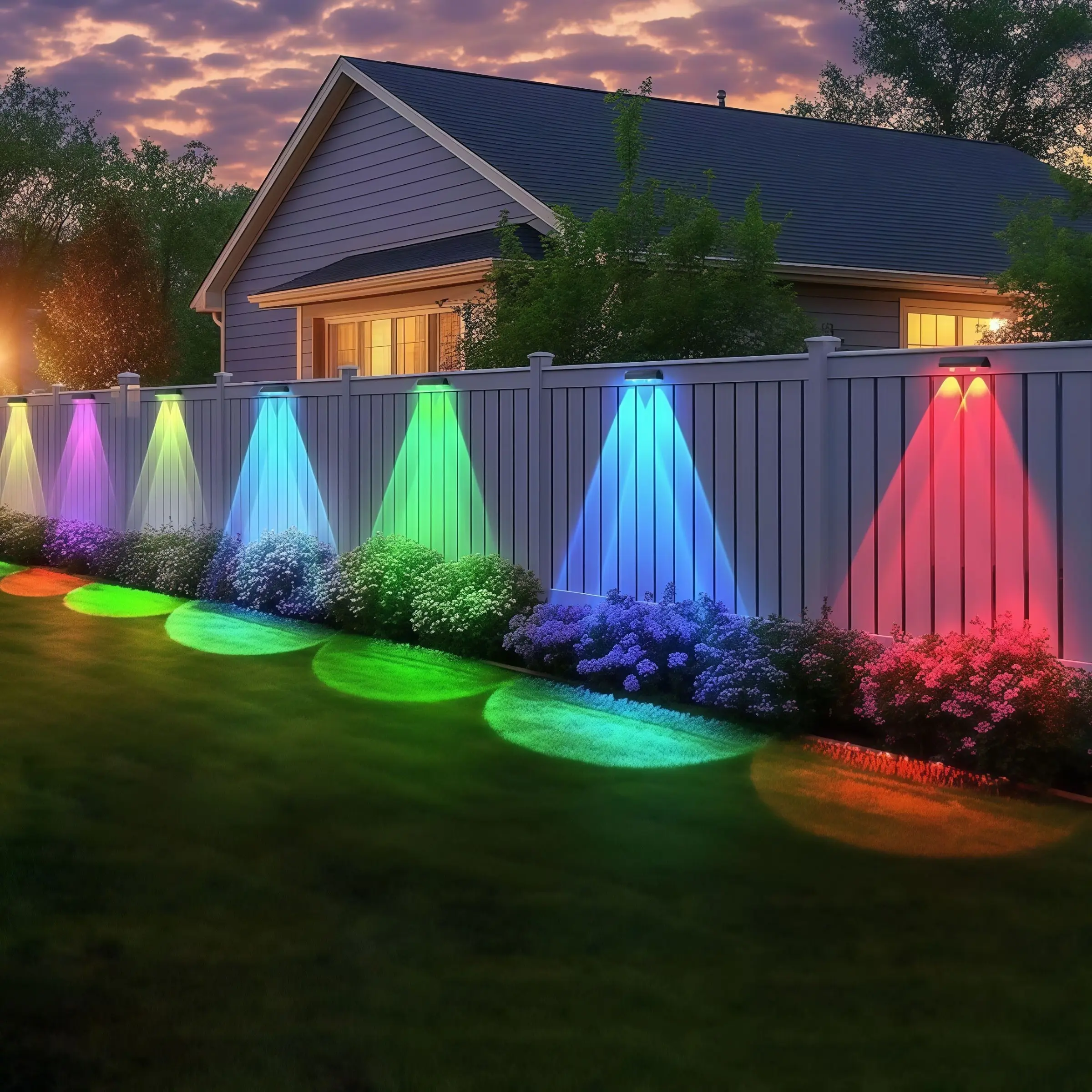 Magnetic Solar RGB Wall Light, Ip65 Waterproof Outdoor Landscape Fence Light, Garden Lantern for Parties, Christmas, Halloween Decor, Solar Powered Lighting