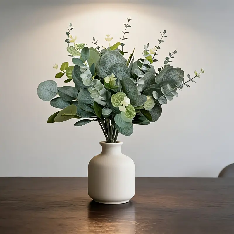 Mixed eucalyptus leaves and branches, artificial greenery branches with berries, suitable for spring and summer decoration, applicable for weddings, homes, hotels, offices, weddings, parties, home gardens, porches, and cottage decoration