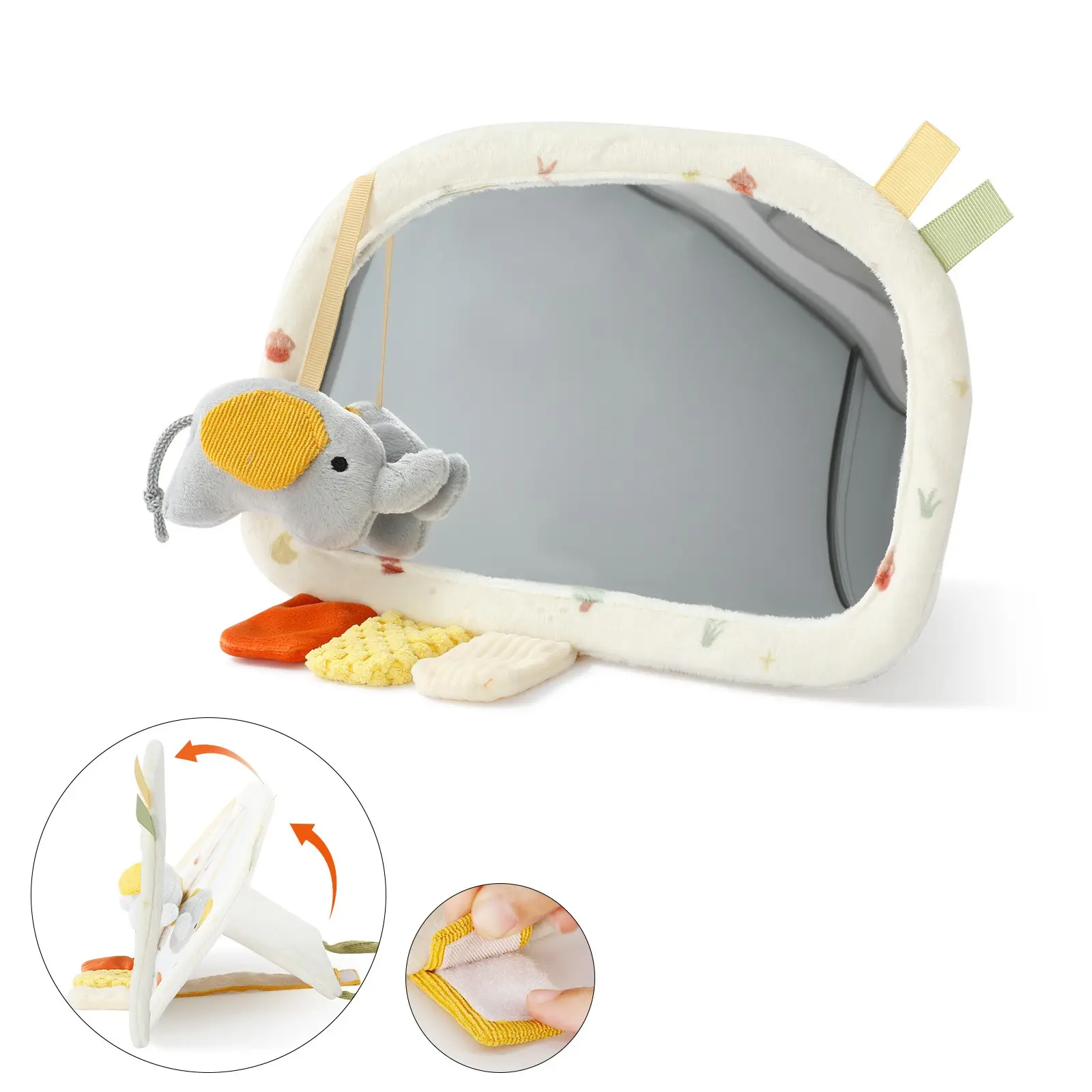 Baby Soft Cloth Sensory Mirror Toy, Infant Soothing Activity Mirror, Safe & Durable Design, Perfect for Early Development