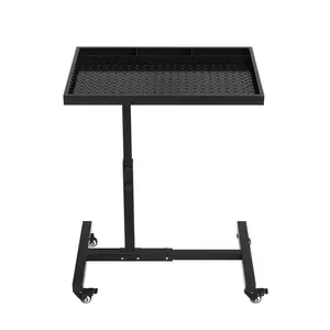 220LBS Capacity Steel Rolling Work Table – Height Adjustable 38"-45", Mobile Workbench with Wheels & Tool Tray, Orange/Black for Garage Mechanic DIY Repair Shop