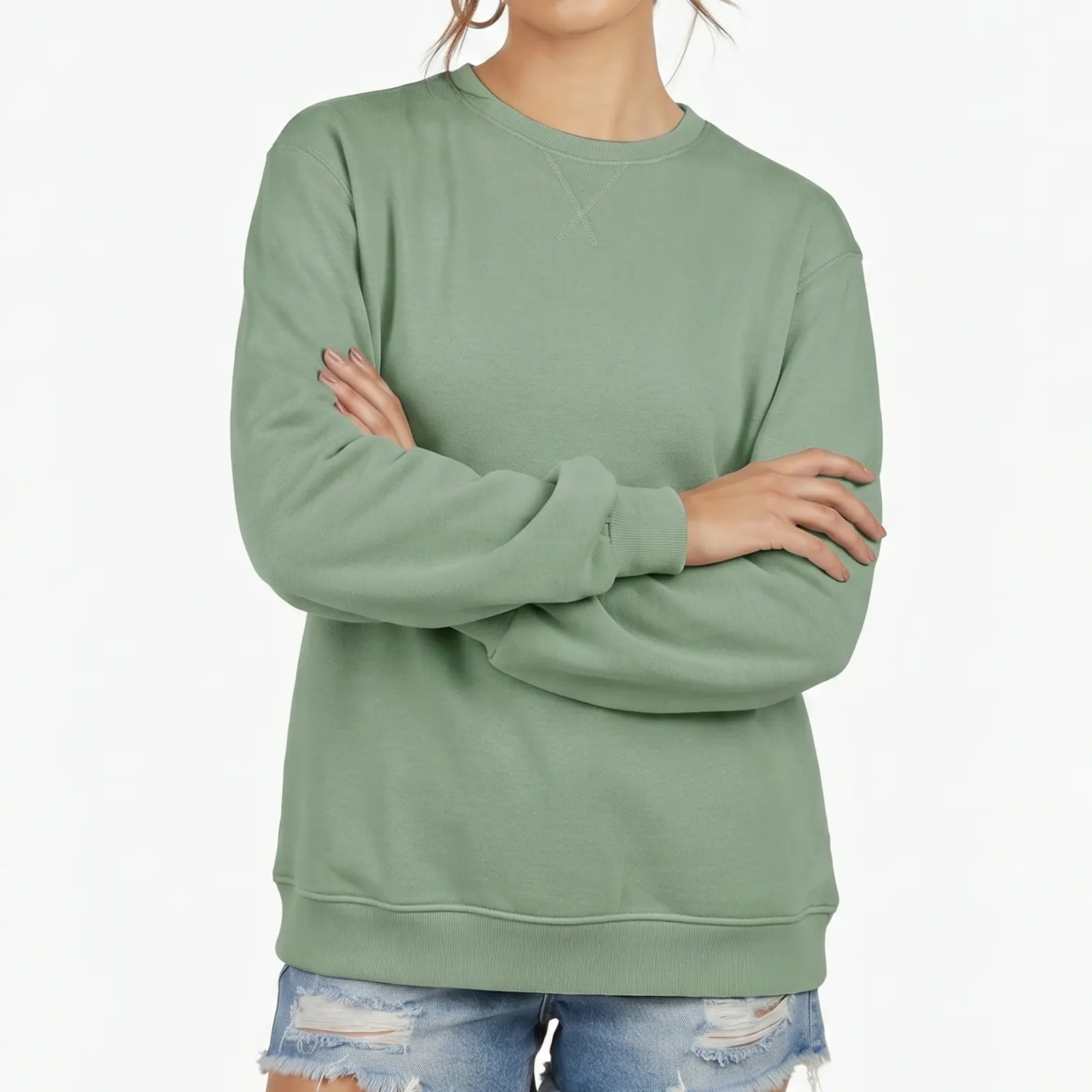 Women's Crewneck Sweatshirt | Oversized Long Sleeve Pullover | Casual Streetwear | Soft Warm Fleece Top