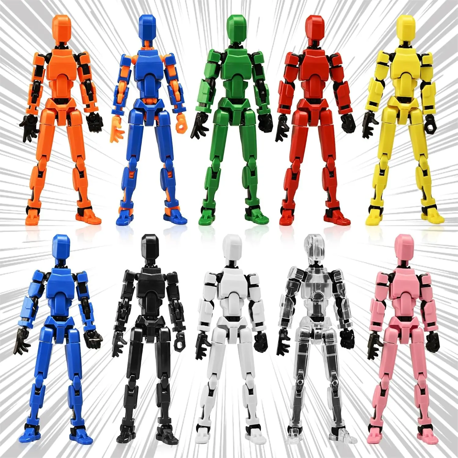 10 Piece Titan T13 Action Figures, Robot Stress Relief Toy, Anime Characters, 3D Lucky Dummy, Jointed Dolls, Birthday Gift, Holiday Gift