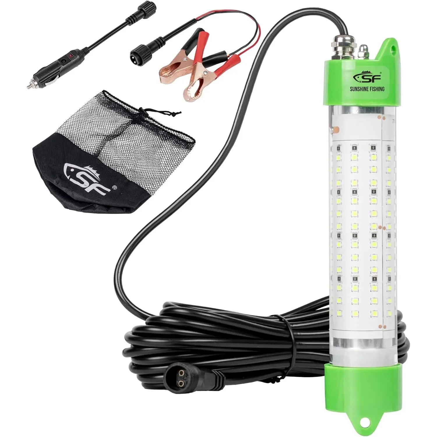LED Underwater Fishing Light 45W 70W 100W 150W 200W Fish Attracting Green Submersible Fishing Light IP68 Waterproof for Dock and Boats