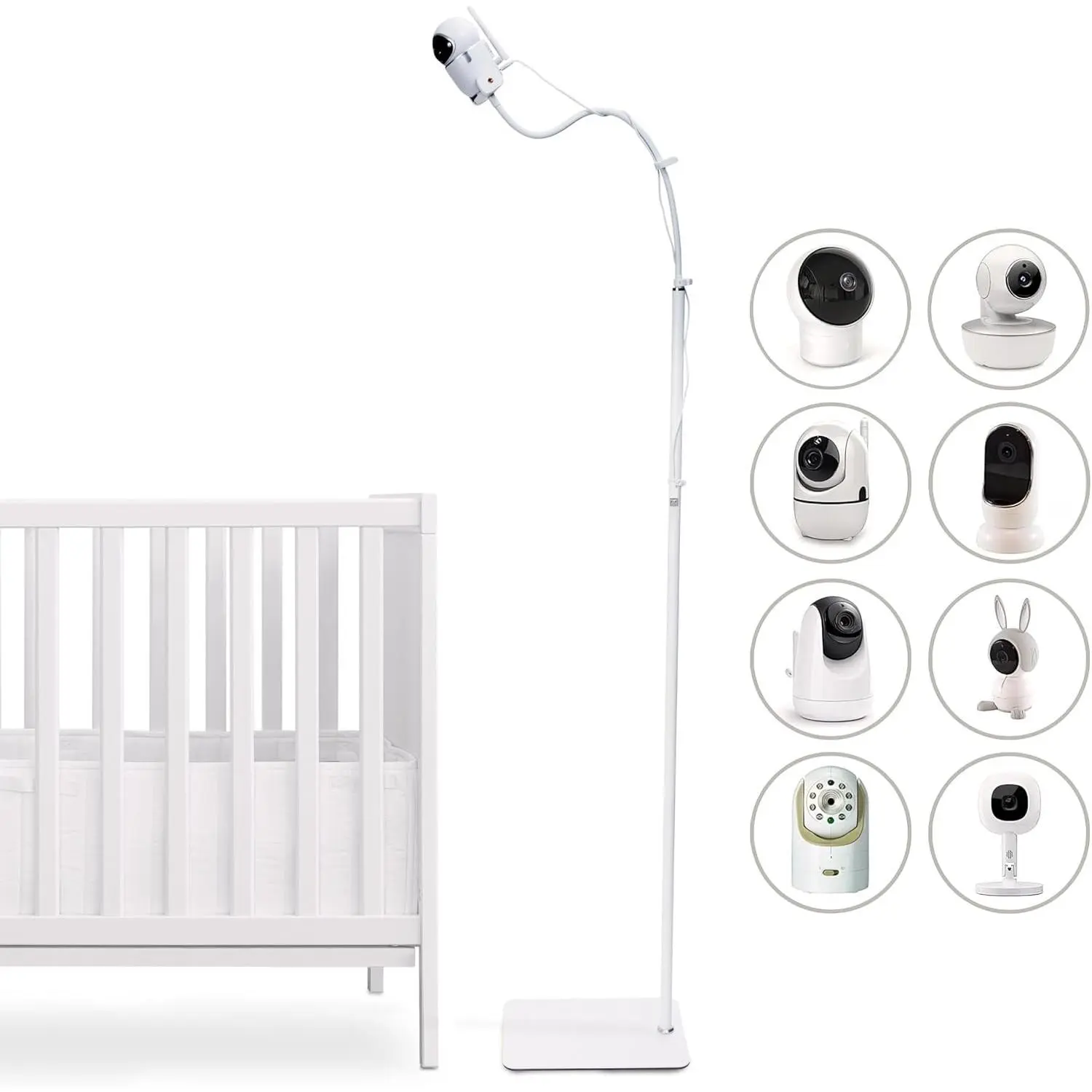 Baby Monitor Floor Stand Holder Compatible with Universal Camera Models HB6550/ HB65/ HB66/ HB248, Infant Optics DXR-8 Pro, Nanit Pro Flex Stand, Vtech VM901/ VM819/ RM7764, Momcozy(Gift)