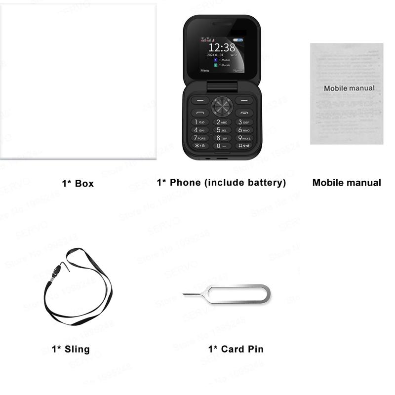 FUFFi-Foldable Mini Phone ，Glowing , 2.4 Inch Display, Dual Sim Support, Fm Radio, Fun Student & Kids Mobile Device