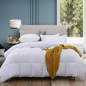 Comforter King Size Duvet Insert White, All Season Down Alternative Comforter, Soft Quilted Bedding Comforter with 8 Corner Tabs, Machine Washable