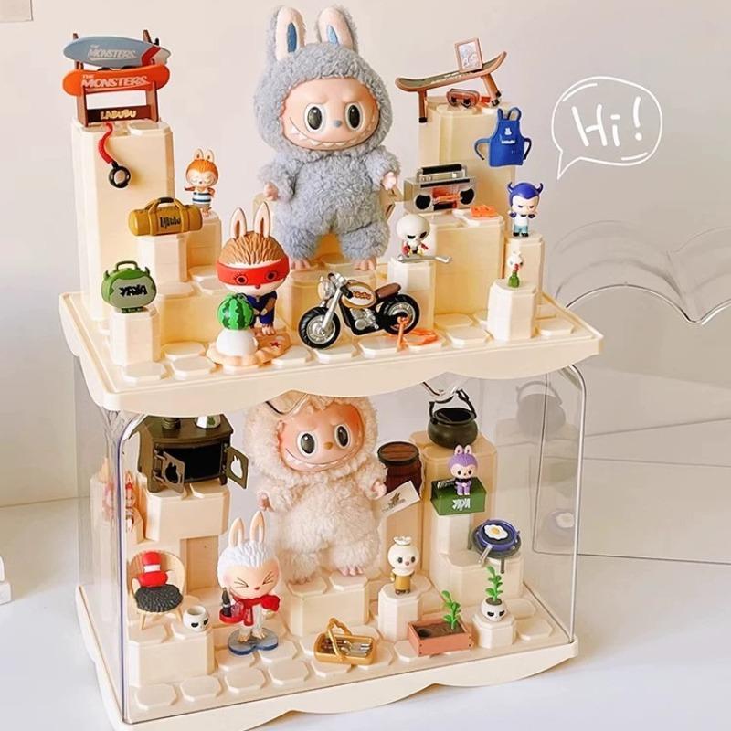 Blind Box Storage Box, DIY Stackable Blind Box Display Rack, Transparent Acrylic Storage Cabinet, Organizer for Collectibles & Toys