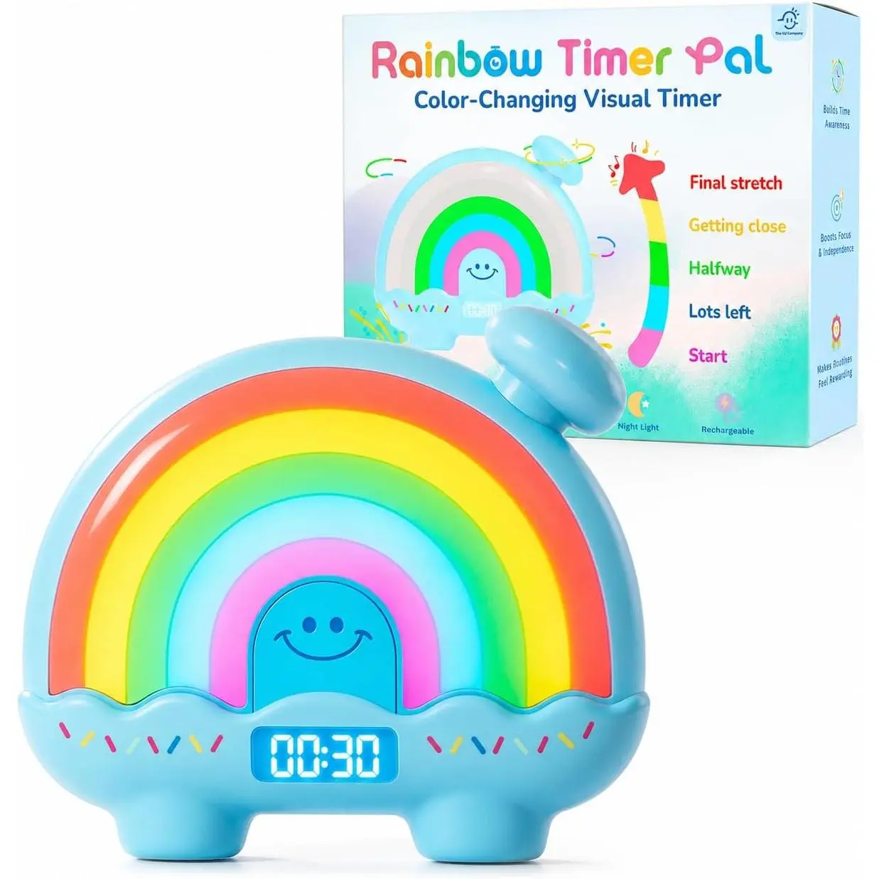 Timer , Rainbow Visual Timer for /Adults, 0-99 Minutes Light Timer | Rechargeable, Color-Changing, , Digital Timer for Classroom, Potty , , Countdown, Night Light