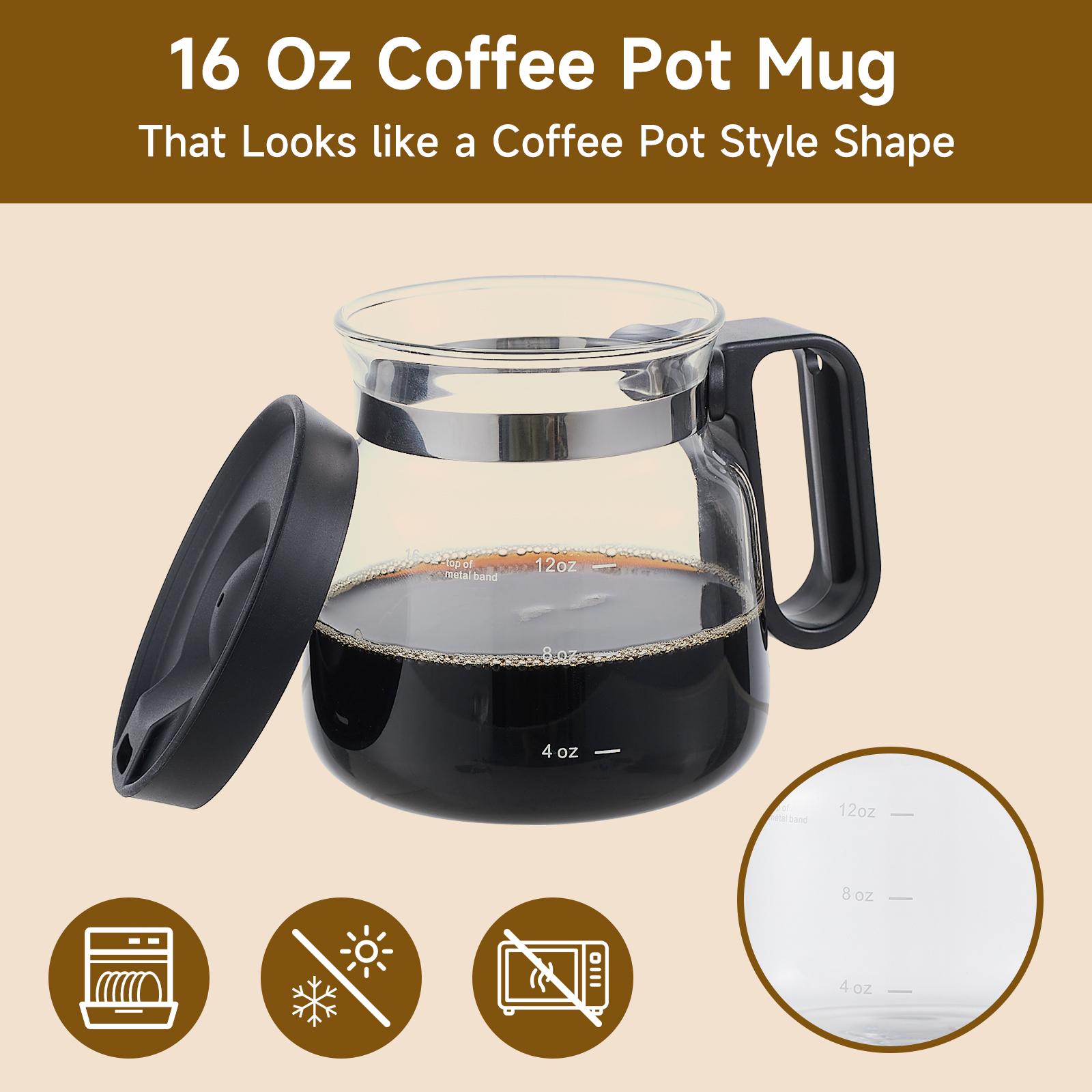 Coffee Mug with Lid 16oz Glass Creative Cup, Coffee Lovers' Top Choice,  Dimensions: 4.9inches tall, 3.8 inches wide, Includes Coaster, Ergonomic  Handle Design, Perfect Gift for Both Men and Women. - TikTok Shop