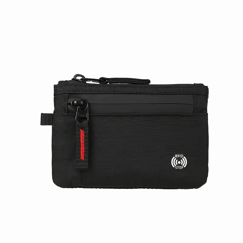 Rfid Wallet Zero Wallet Anti-Theft Card Holder, Travel Wallet with Key Ring, Soft Durable Fabric, Secure and Stylish Design