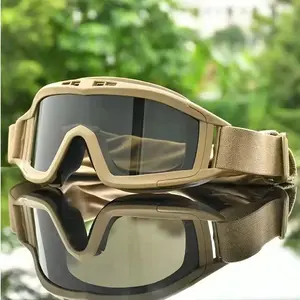 Unisex 3-Pack Tactical Sports Goggles - Fog-Resistant, Windproof, Anti-Sand, Impact-Resistant Protective Eyewear with Adjustable Strap, Durable Safety Glasses for Hiking, Cycling