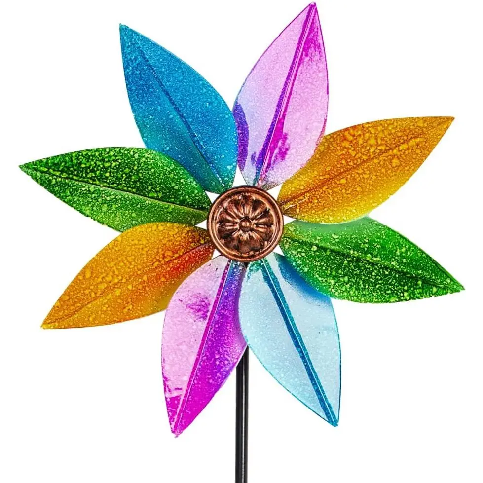 Colorful Wind Spinner 38Inches, Metal Garden Pinwheels for Yard and Garden, Decorative Wind Spinners for Outdoor Patio Yard Lawn