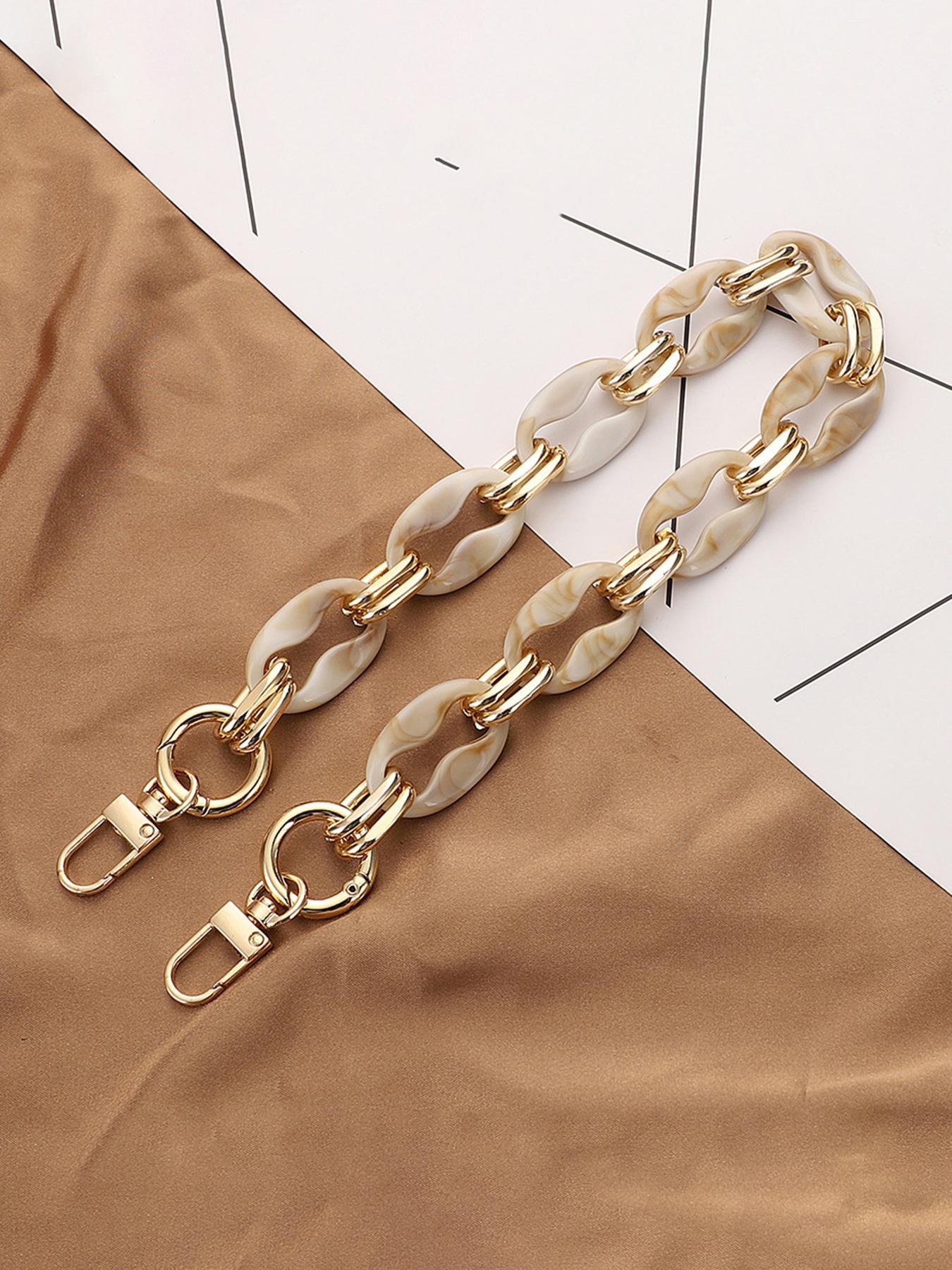Fashionable Colorblock Arcyl Chain Bag Strap, Casual Versatile Bag Strap for Women & Men, All-match Bag Accessories for Daily Use, Adjustable Shoulder Strap