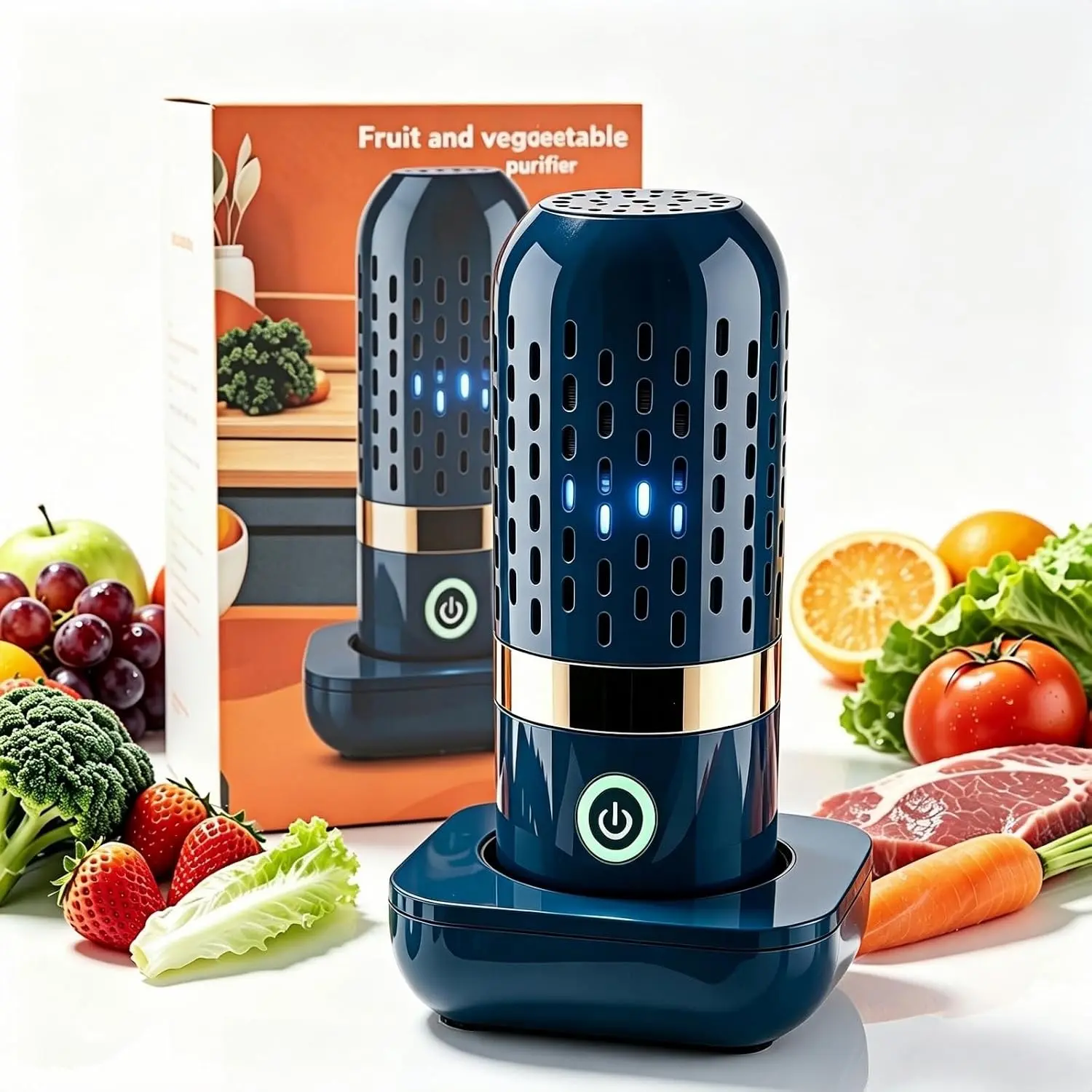 2026 New Fruit and Vegetable Washer, Oh-Ion Technology, Wireless Rechargeable, Waterproof, 10-Minute Auto Clean, Kitchen Essential