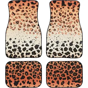 Floor Mats for Cars Gradient Orange Black Panther Pattern Print Car Durable Automotive Floor Mats for Cars Trucks SUV Universal Set of 4pcs Car Mats ﻿