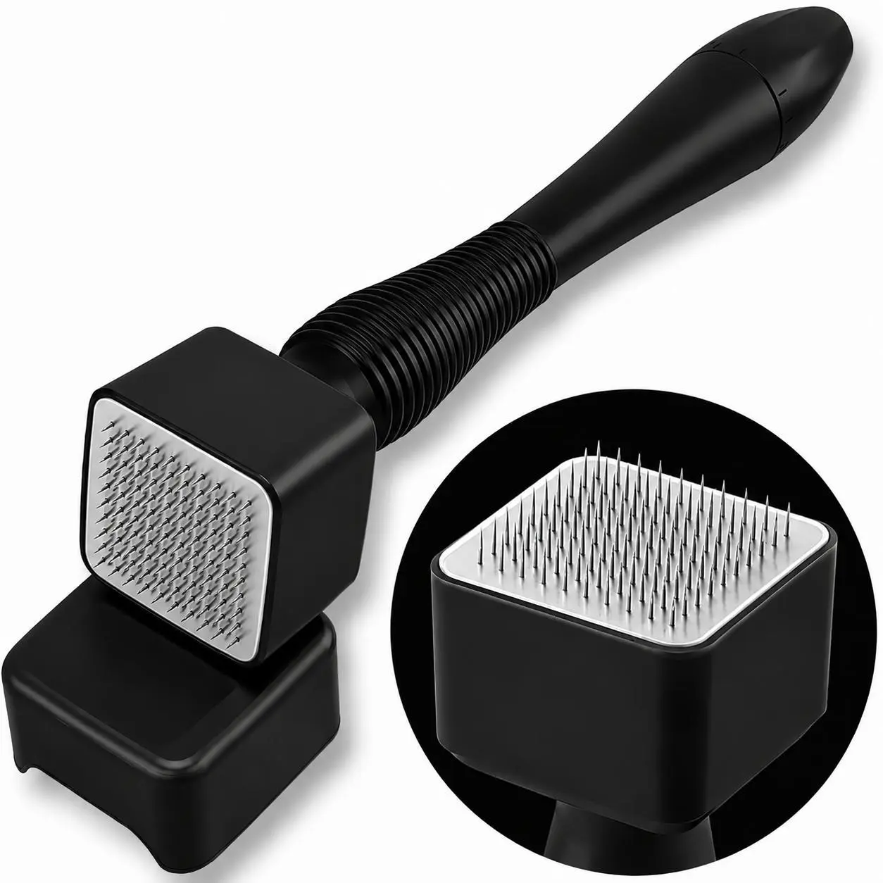 Adjustable Microneedle Stamp Tool for Face Skincare, Stainless Steel Derma Stamp with Adjustable Needle Length, At-Home Beauty Routine Tool for Serums & Skin Care