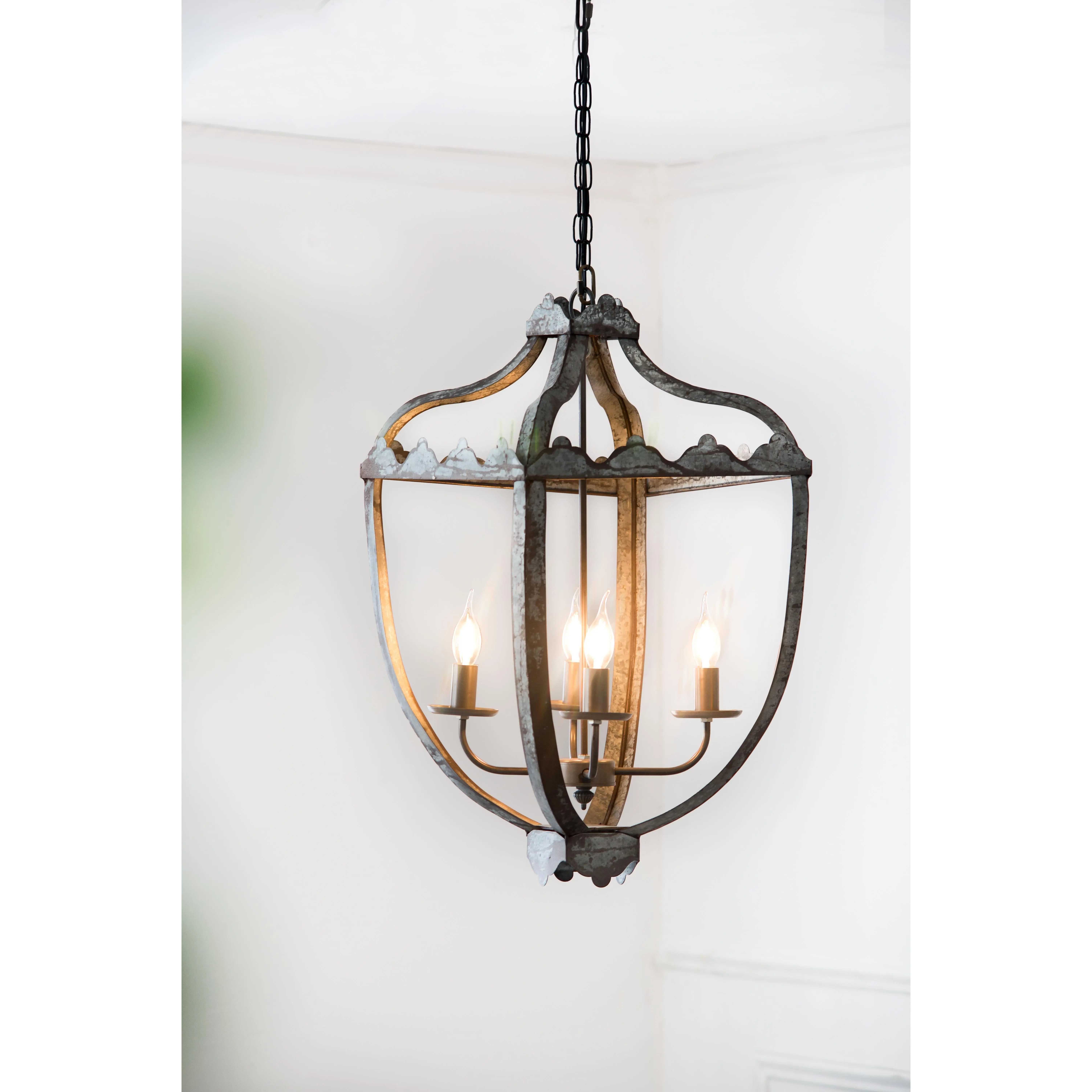 ARCH 4-Light Metal Chandelier - Adjustable Height Hanging Light Fixture with Chain, Classic Silhouette, Ample Illumination, Multiple Finishes, Bulb Not Included, for Apartment, Versatile Placements, Specific Dimensions Vary, Home Decor Furniture