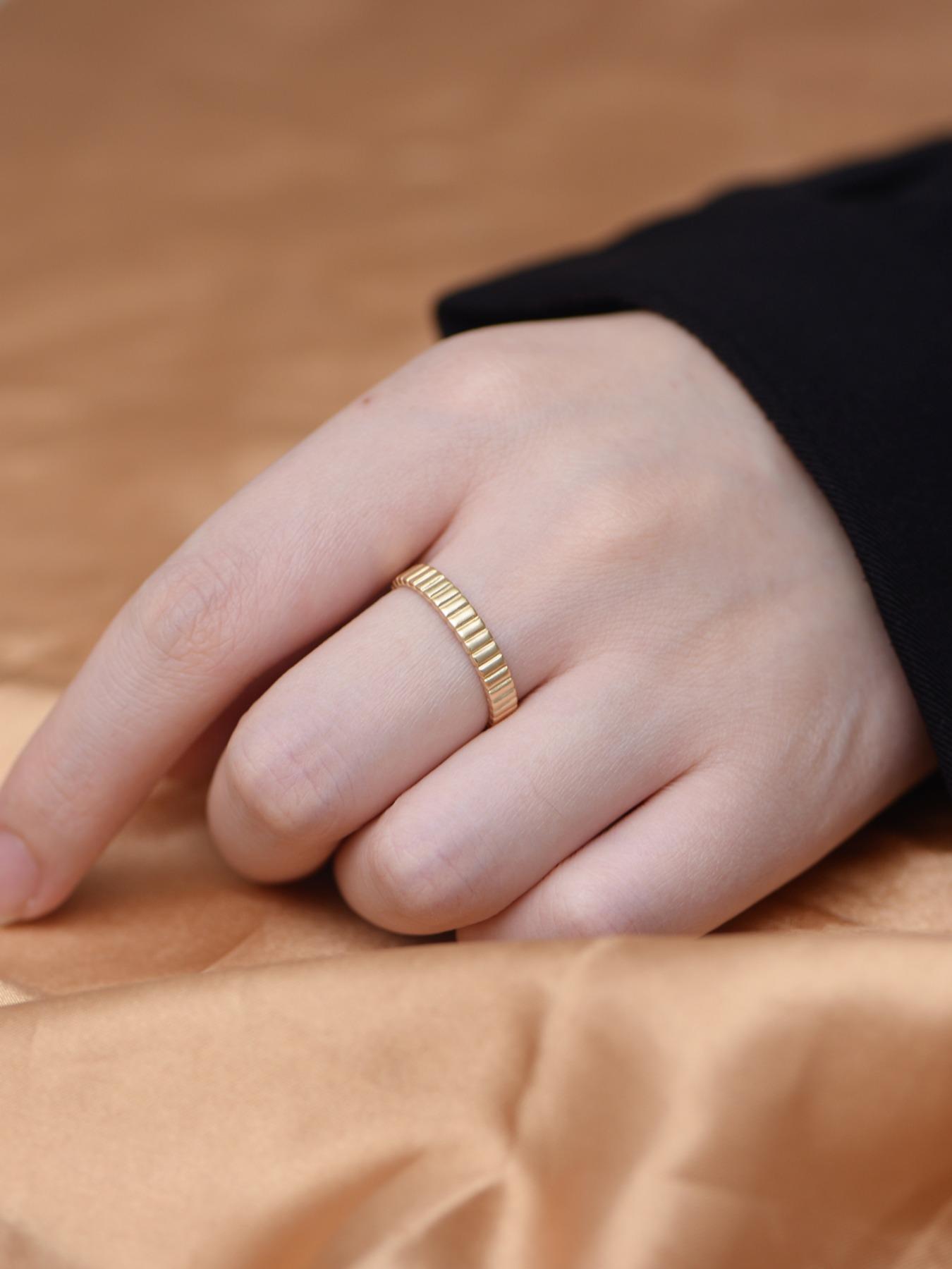 S925 Sterling Silver Simple Gear Design Ring, Fashion Accessories for Women & Girls, Trendy All-match & Exquisite Jewelry for Birthday Gift