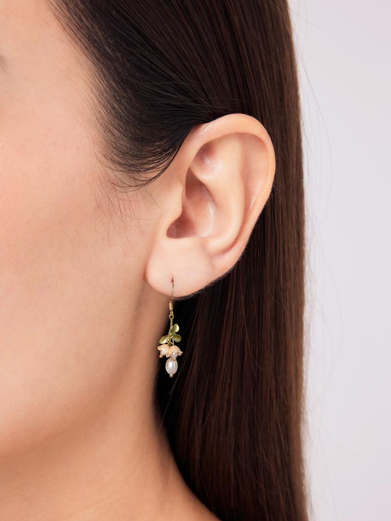 Cider [one-size] Flower Decor Faux Pearl Drop Earrings