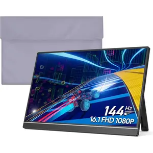 Portable  & Sleeve,16.1'' 144Hz 1080P FHD Laptop  & PU Sleeve Bag Combination