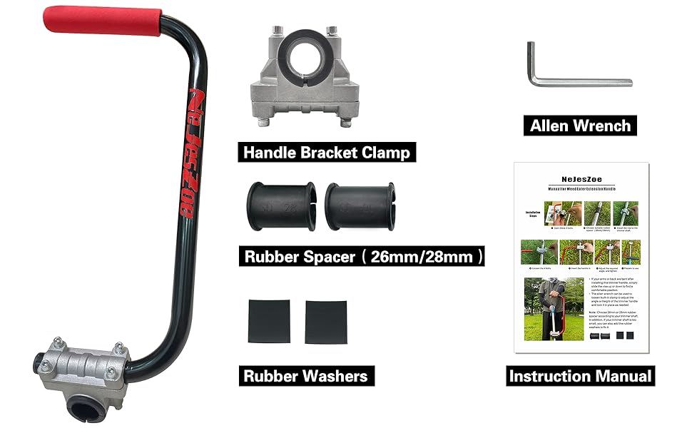 Ergonomic Trimmer Handle Grip for Weed Wacker Extension Handle, Ergonomic String Trimmer Handle Lawn Trimmer Grips with Bracket Ergonomic Trimmer Handle Grip for Weed Wacker Extension Handle, Ergonomic String Trimmer Handle Lawn Trimmer Grips with Bracket
