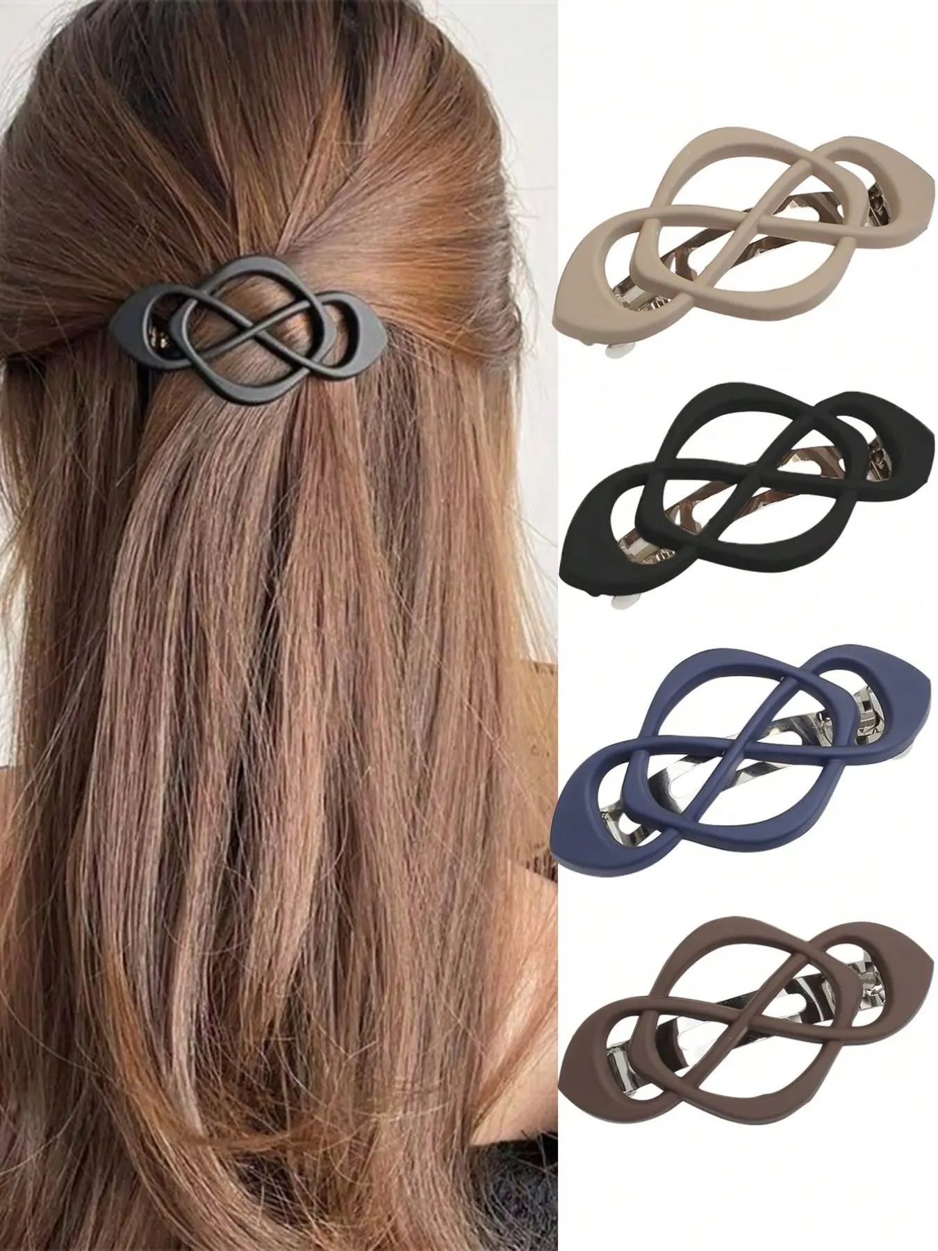 4pcs Matte Solid Color Half Bun Low Ponytail Elegant Hollow Out Retro Claw Clip Hairpin, Hair Accessory, Fashion Hair Accessories, Claw Clips, Clips For Hair Slide, Hair Claws, Hair Accessories, Head Accessories, Synthetic Claw Clip