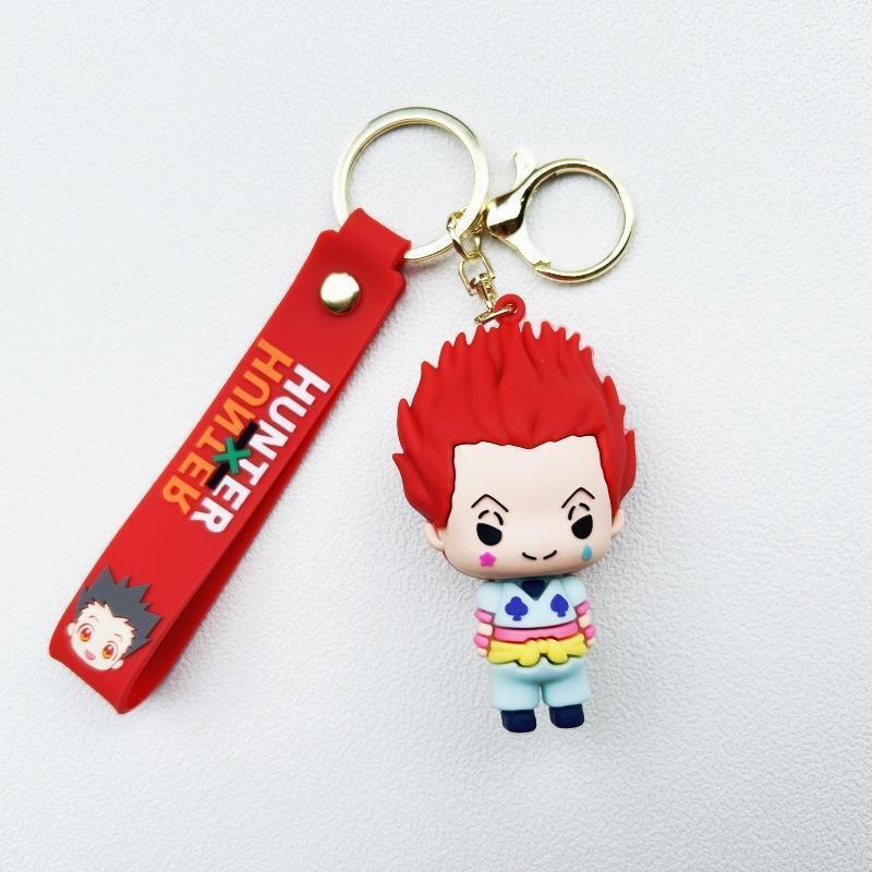 Anime Hunter x Hunter Keychain Cosplay Killua Kurapika Keyrings Resin Pendant Car Bag Key Chain Jewelry Accessories