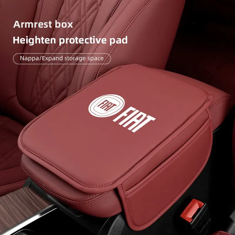 Car Armrest Mats Arm Rest Cushion Interior Accessories For FIAT Abarth Panda Tipo Pulse 600 Mobi 500 Cronos Fastback Freemont Topolino Strada Doblo