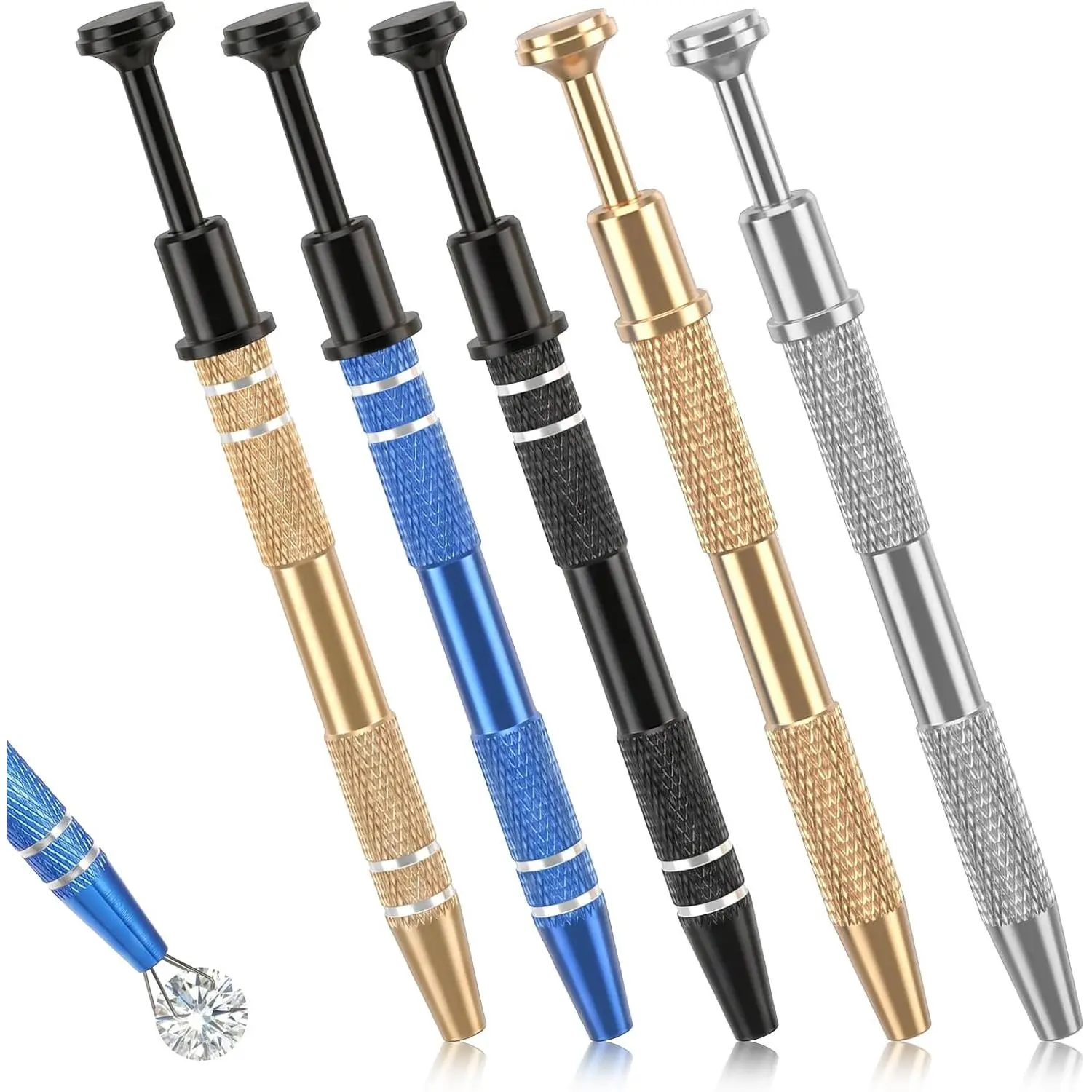 5 Pack  Tool,  Grabber Tool with 4 Prongs, Jeweler’s Pick Up Tool Set