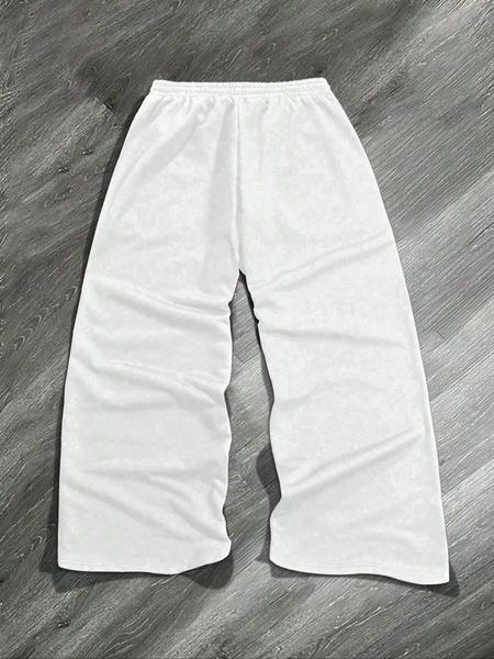 Men's Side-Stripe Drawstring Waist Sweatpants, Casual Regular Fit Pocket Straight-Leg Pants for Fall & Winter, Men's Trousers for Daily Wear