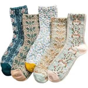 Lavish Lavender Argyle Socks: Elegant Vintage Floral Frill & Jeweled Cotton Detail for Spring & Summer StyleGift.