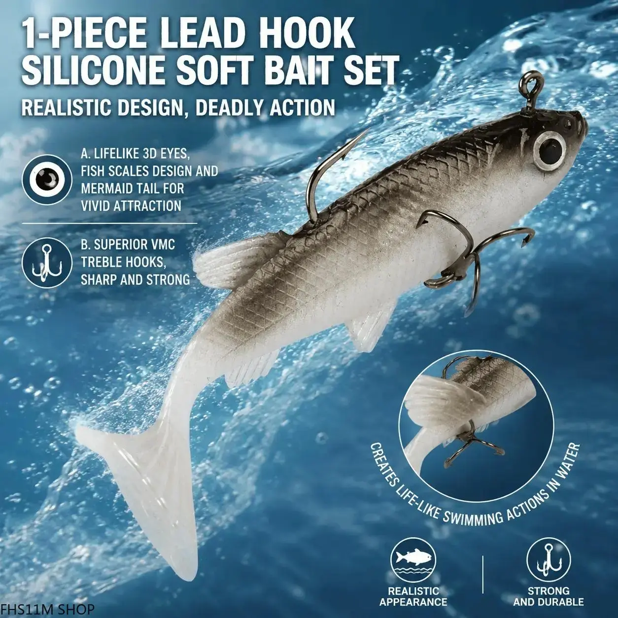 5PCS Premium Metal Minnow Hard Bait with Titanium-Coated Rust-Proof Treble Hook, Freshwater/Saltwater Angling Lure, Unisex Summer Essentials