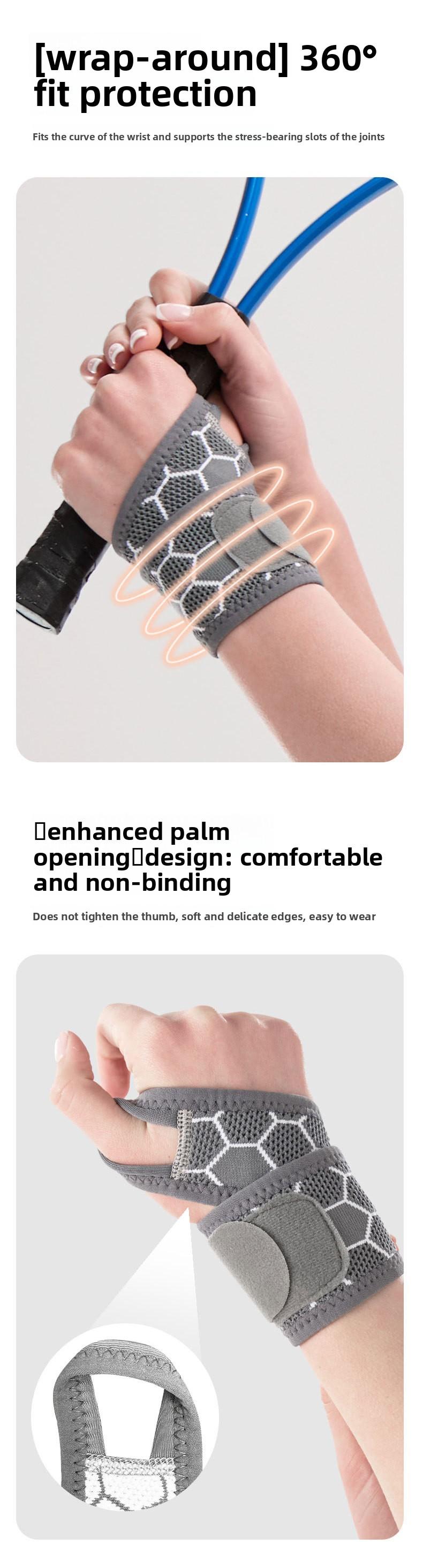 Wrist brace for sprains and tendon sheaths, summer breathable fixed compression joint sleeve, knitted thin cross-knit fitness sports wristband