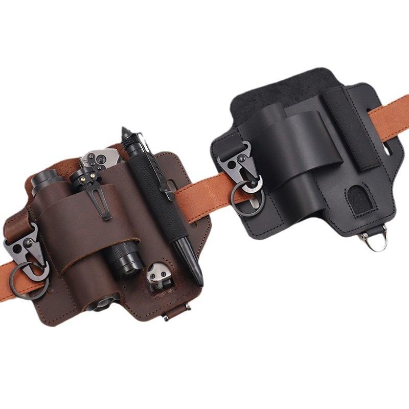 Multifunctional Tool Holster, 1 Count Portable Pu Leather  Tools  Storage Bag, Wide Application Belt Knife Storage Box for Outdoor Camping bag backpack magazine pocket