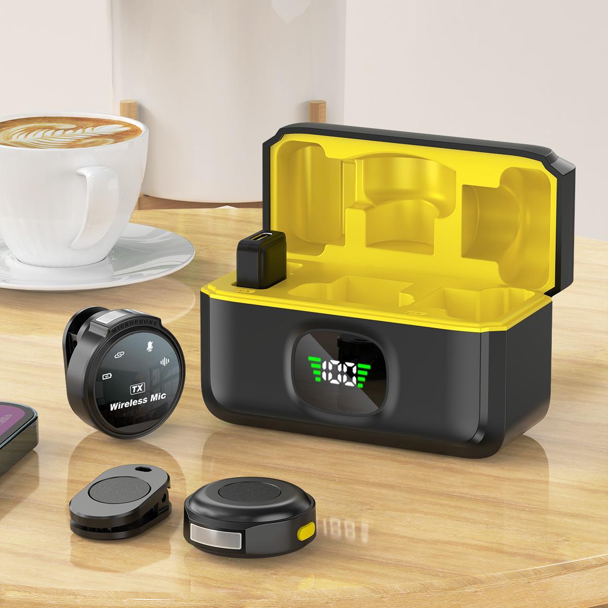 Wireless Lavalier Lapel Microphone Phone Live Game Recording Interview with Magnetic Clip