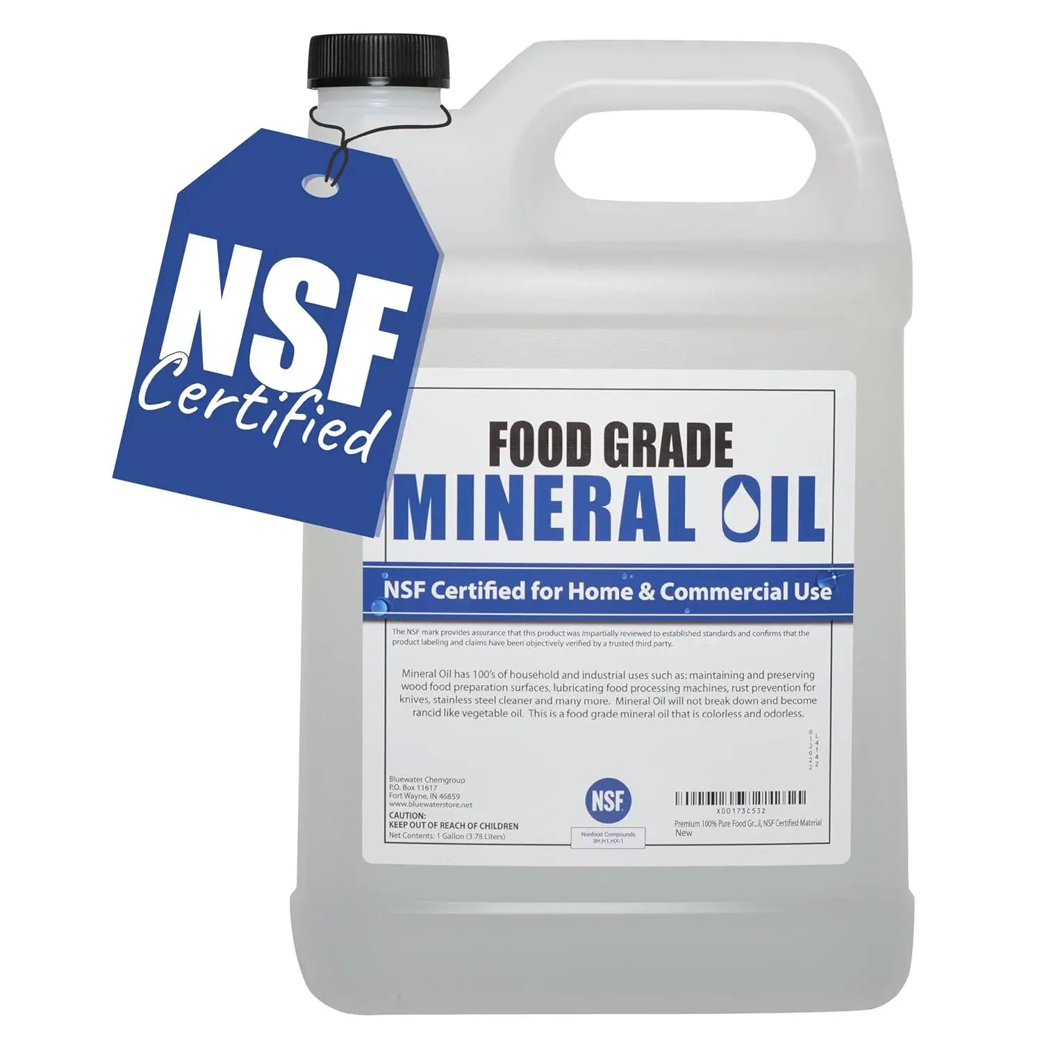 NSF Certified  Grade Mineral Oil - Gallon (128oz), Certified  Safe Conditioner for   Boards, Butcher Blocks and Stainless-Steel Kitchen Equipment