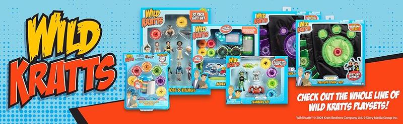 Wild Kratts Creature Power Suit, Chris (Size Large 6-8X) - Includes Vest, Gloves &amp; 2 Power Discs for Halloween Costume, Pretend Play &amp; Dress Up - Officially Licensed Toys- Gift for Kids Boys Girls