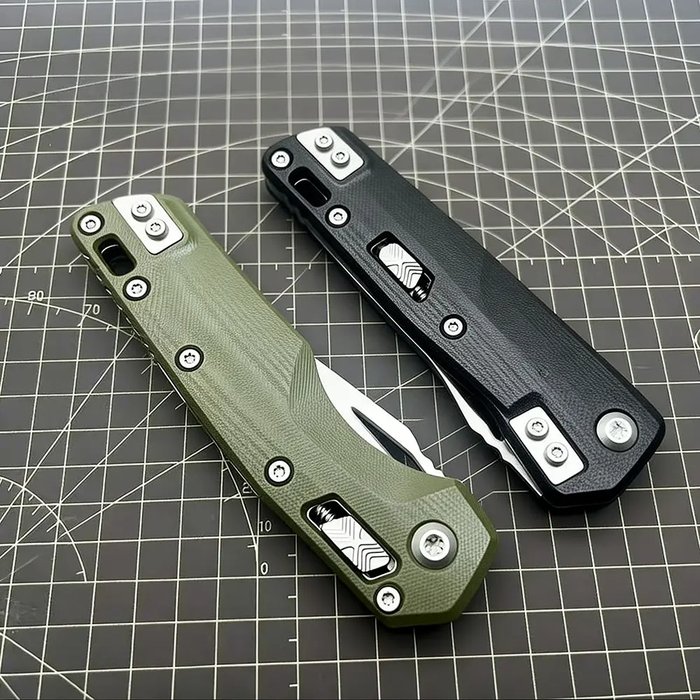 MSI Standard Issue RAM-LOK Compact EDC Camping Knife, M390MK Steel Blade Drop Point, G10 Handle Button Lock, Affordable Outdoor Gear