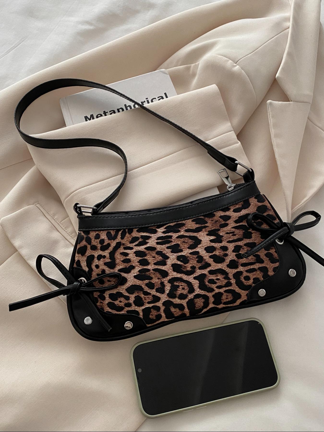 Women's Fashion Leopard Print Crossbody Bag, Casual Versatile Shoulder Bag for Daily Used, Trendy All-match Commuter Bag, Girl Fashionable Shopping Bag, Crossbody Messenger Bag