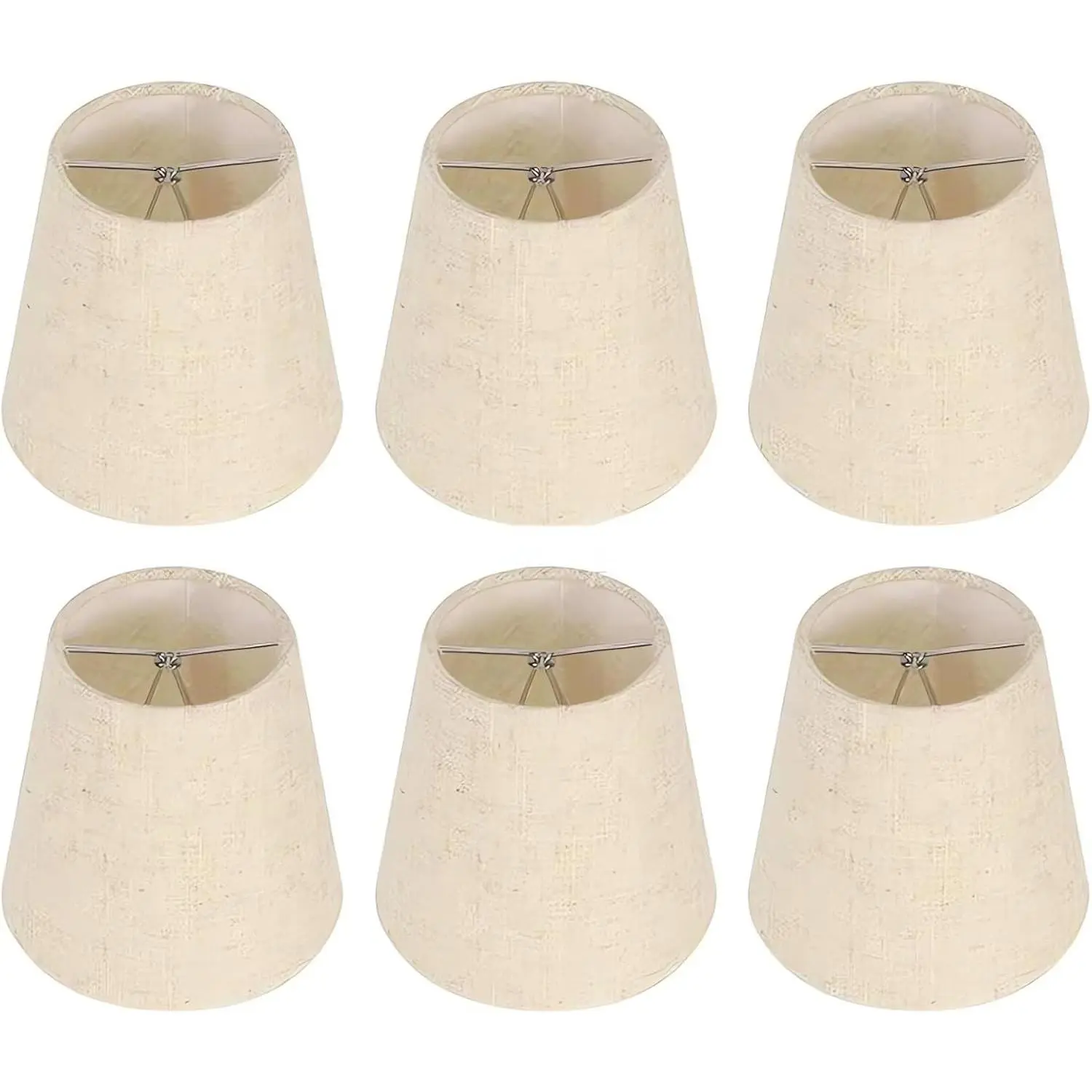 Small Lamp Shades Clip on Bulb, Linen Chandelier Shades Set of 6 | 3.5x5.55x5 in, Linen Fabric, For Table Lamps, Wall Lamps & Chandeliers, Clip-on Installation, Mini Size