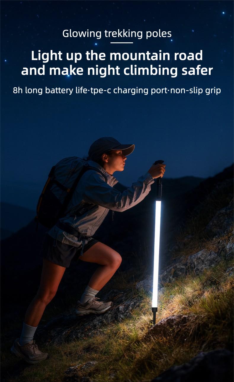 Professional Laser Saber LED Walking Sticks for Outdoor Explorers & Night Hikers |   Waterproof, Ultra-Light, Rechargeable Design for Safe Hiking, Camping, and Dark Adventure Companion, Must-Have Gear for Trail Enthusiasts and Elderly Safety