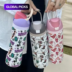 Denim-Style Stainless Steel Insulated Tumbler Cup, 24/32/40oz Dual-Layer Thermal Bottle with Straw & Direct-Drink Lids, Travel Mug Gift